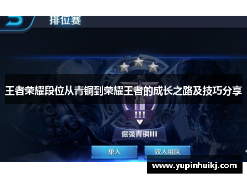 王者荣耀段位从青铜到荣耀王者的成长之路及技巧分享